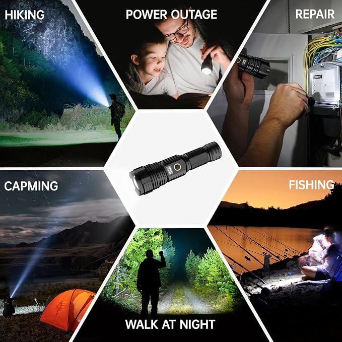 Flashlights High Lumens Rechargeable, 000LM LED Super Bright Flash Light - Image 8