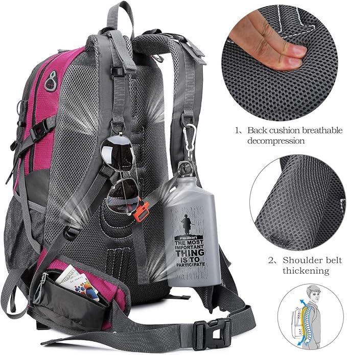 FENGDONG 40L Waterproof Lightweight Outdoor Daypack Hiking, Travel Backpack - Image 4