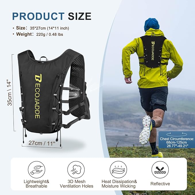 BECOJADDE Running Vest Hydration Backpack - Image 4