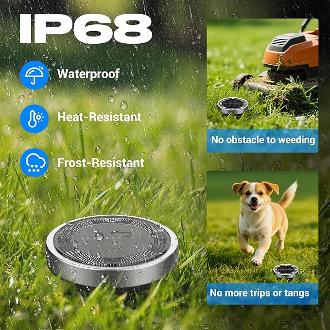 Peasur Solar Ground Lights Outdoor, 6 Pack Flat Solar Powered Disc Lights - Image 3
