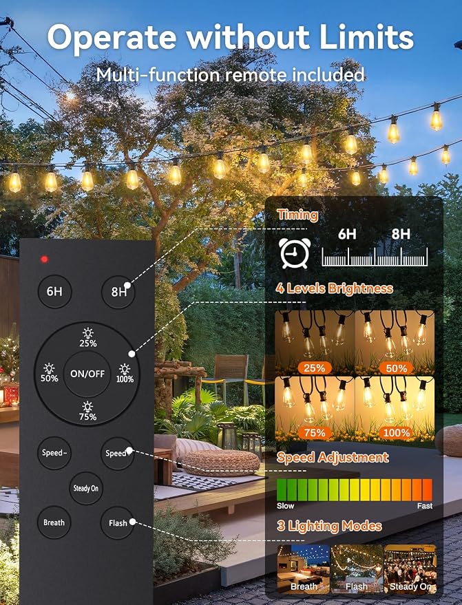 Brightever 75FT Solar String Lights Outdoor Waterproof - Image 4