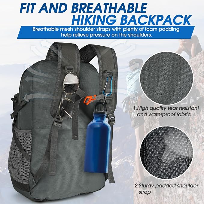 IGOLUMON Hiking Backpack 40L Packable Lightweight Camping Backpack Men Women - Image 4