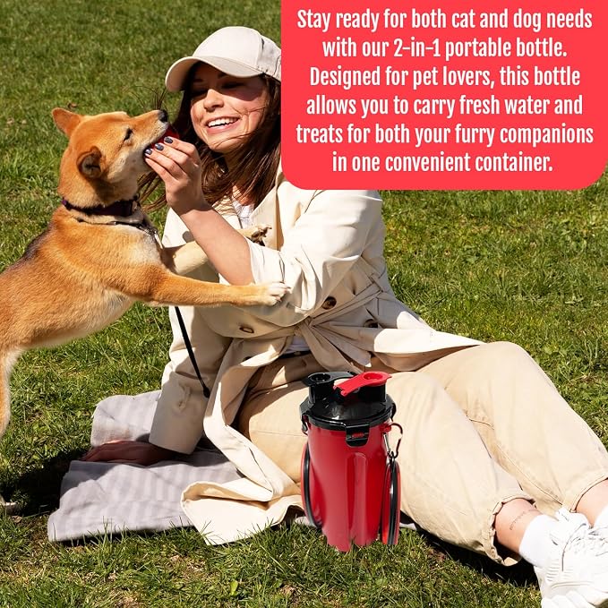Dog Travel Water Bottle W/Collapsible Bowls - Image 6