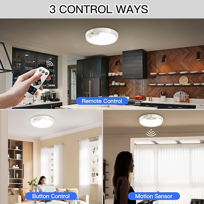 Homelist 2 Pack Upgraded Rechargeable Motion Sensor Ceiling Light, - Image 6