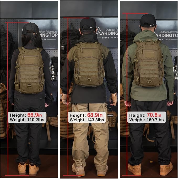 Mardingtop Small Tactical Backpack, Molle Hiking Backpack - Image 8