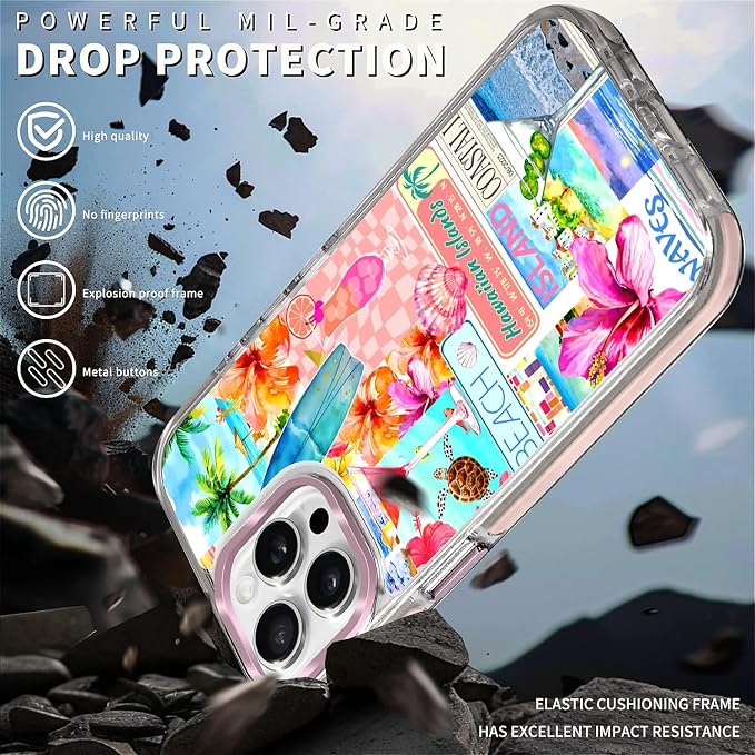 Case for iPhone 14 Pro Max, Coastal Beach Cover Coquette Collage Phone Case - Image 5