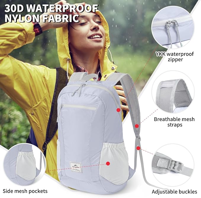 Naturehike 18L Lightweight Hiking Daypack, Waterproof Camping Packable Backpack - Image 5