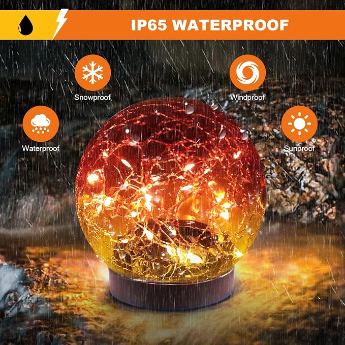 MLKNK Solar Globe Lights Outdoor Waterproof-Solar Balls-Solar Garden Lights-Orbs - Image 2