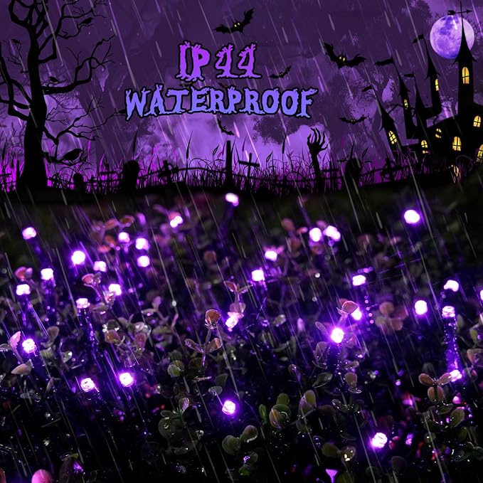 JMEXSUSS 200 LED 66ft Purple Christmas Lights, Connectable Purple String Lights - Image 5