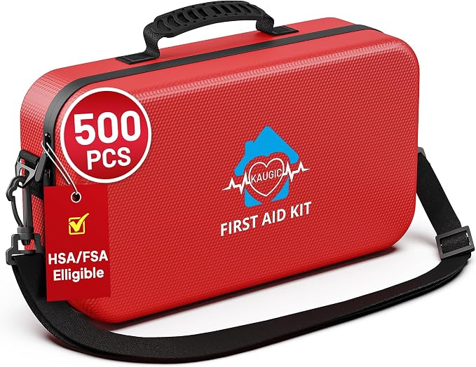 500 Pcs First Aid Kit for Travel/Camping/Businesses/Home/Car, Waterproof by KAUGIC
