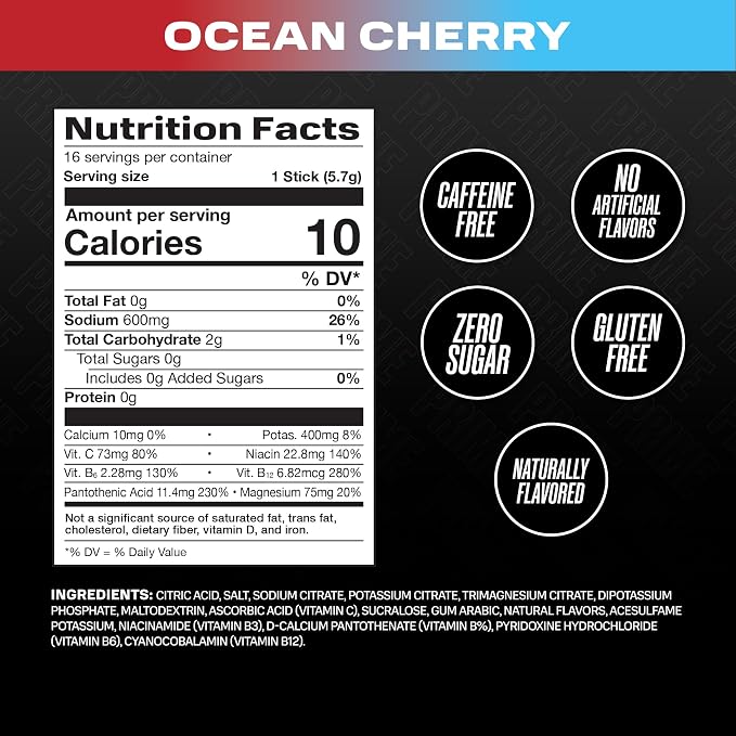 Prime Rapid Rehydration Electrolyte Powder Sticks, Ocean Cherry, Sugar Free - Image 2