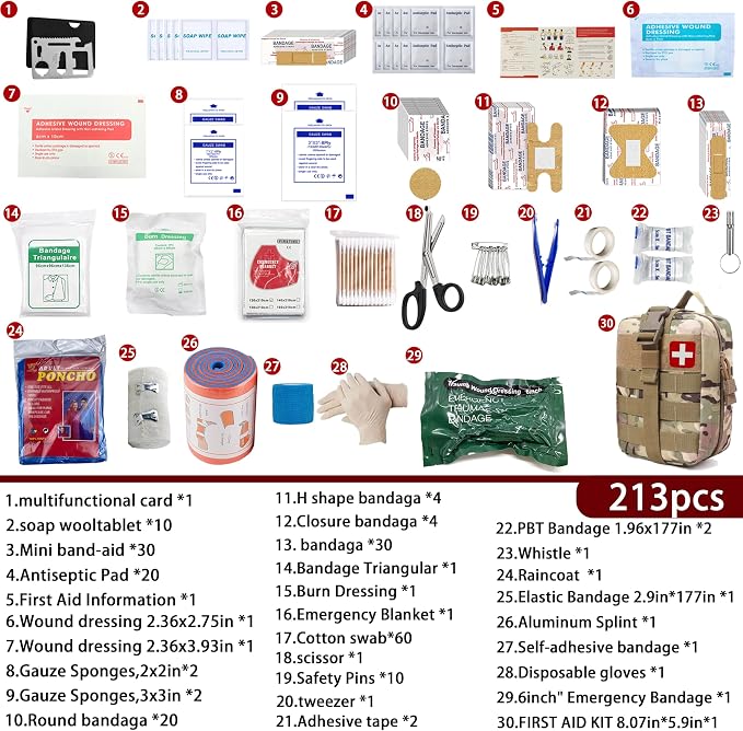 Universal IFAK Trauma First Aid Kit Molle Pouches Emergency Survival Kit - Image 2