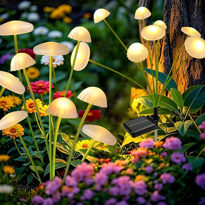 Solar Garden Lights Outdoor, Swaying Mushroom Lights Waterproof by Unknown