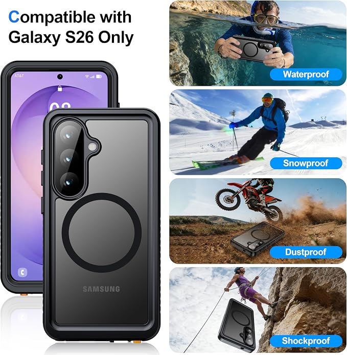 ANTSHARE for Samsung Galaxy S26 Case Waterproof, Built-in Lens & Screen - Image 8