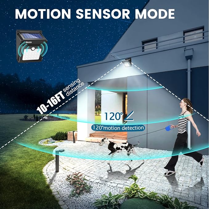BAXIA TECHNOLOGY Solar Outdoor Lights Wireless Security Motion Sensor Solar - Image 4