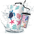 Waterproof Dry Bag, Roll Top Sea Turtle Coral Starfish Waterproof Backpack by Cliduli