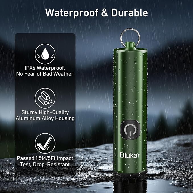 Blukar Rechargeable EDC Flashlight, Mini Keychain Flash Light - Image 7