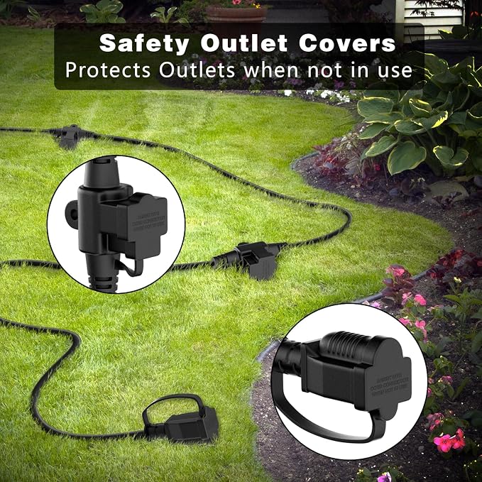 K KASONIC - Outdoor Extension Cord 25 FT, Evenly Spaced 3 Outlets Plugs - Image 5