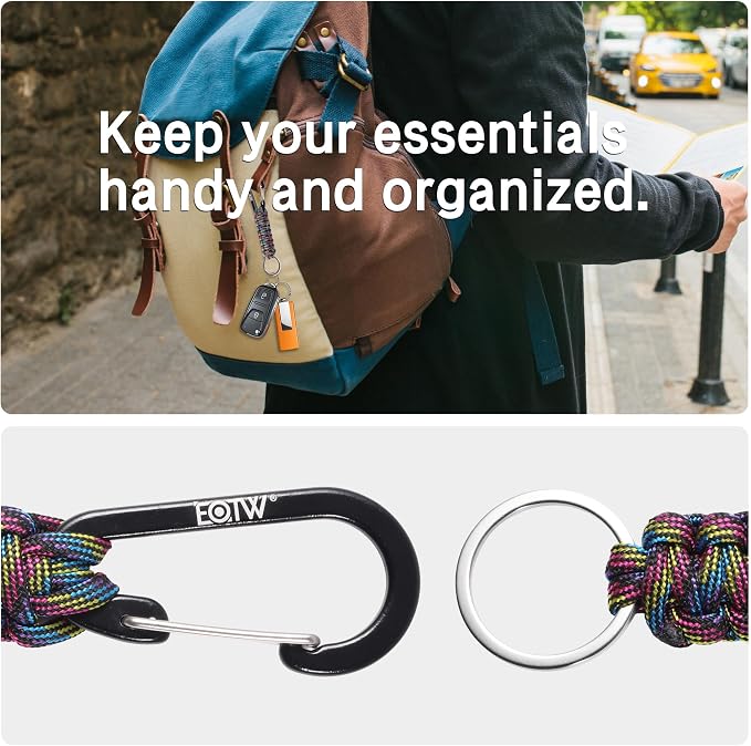 EOTW Paracord Keychain for Men Women Paracord Carabiner Backpack Keychain - Image 5