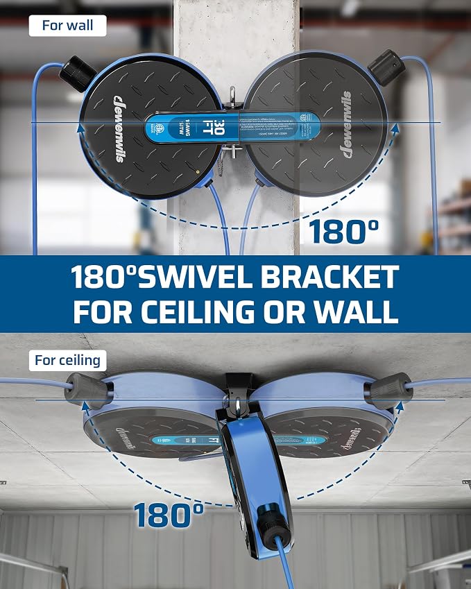 DEWENWILS 30FT Retractable Extension Cord Reel, Ceiling/Wall Mount 16/3 SJTW - Image 4