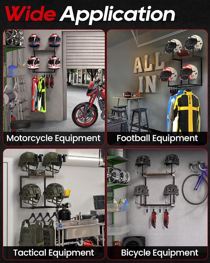 Motorcycle Helmet Holder Wall Mount, Helmet Rack - Image 4