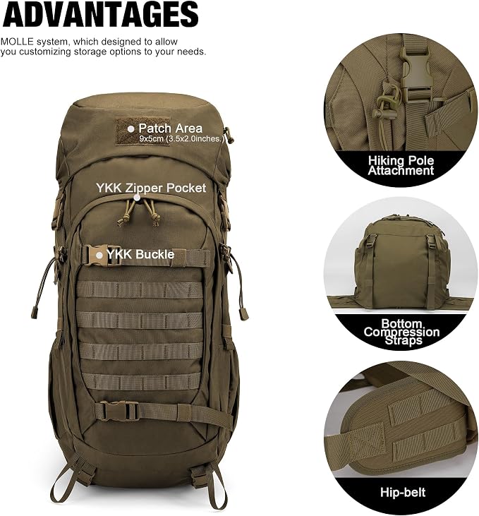 Mardingtop 50L Hiking Backpack, Backpacking Backpack - Image 4