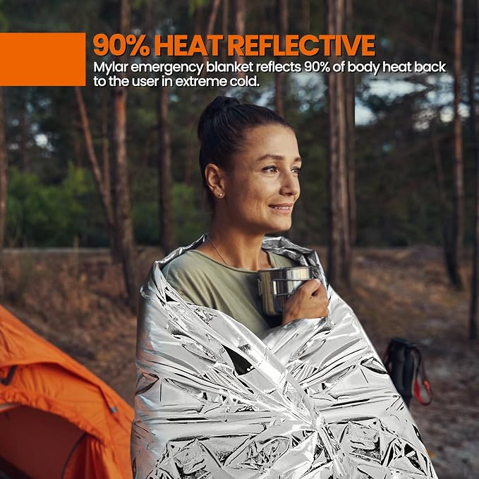 Emergency Blanket, Mylar Thermal Space Blanket - Image 5