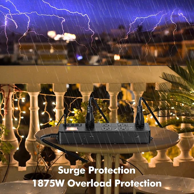 15FT Outdoor Waterproof Power Strip Surge Protector - Image 3