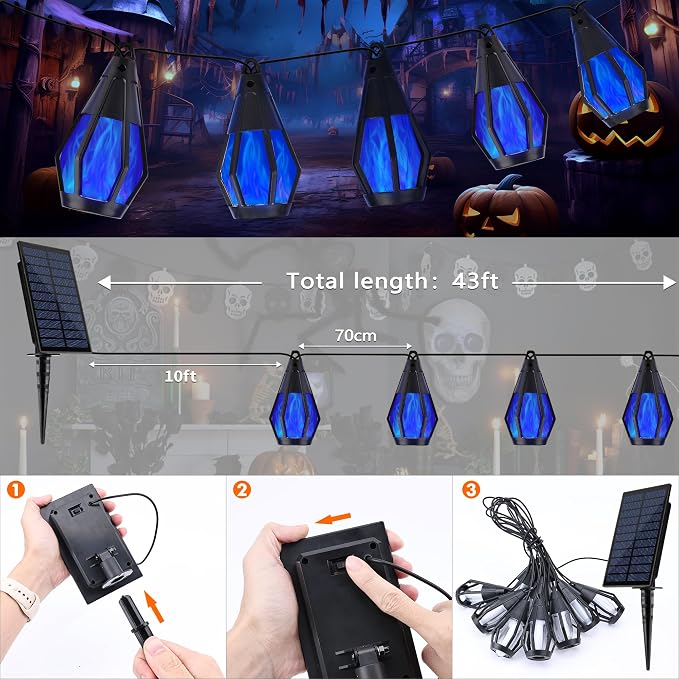 Solar String Lights for Outside, 33Ft Solar Patio Lights - Image 4