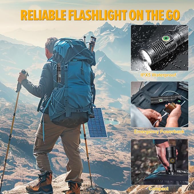 Hoxida Rechargeable Magnetic Flashlight High Lumens - Image 7