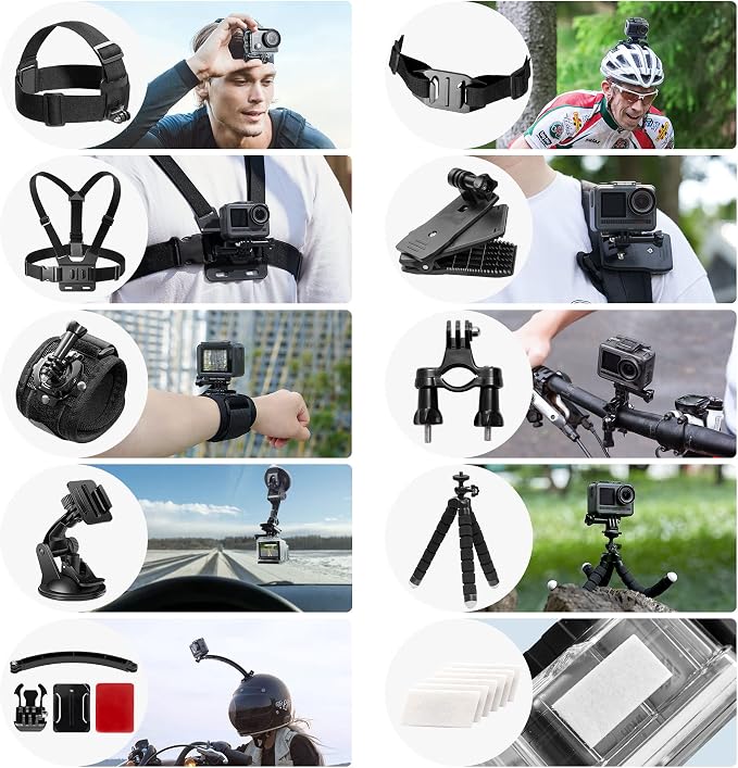 AKASO 60 in 1 Action Camera Accessories Kit Compatible - Image 3