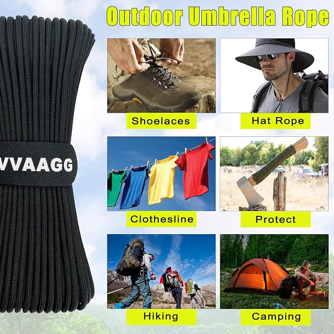 VVAAGG 1000 Paracord Rope 200FT Utility Parachute Cord 4mm 12 Strand Nylon Rope - Image 5