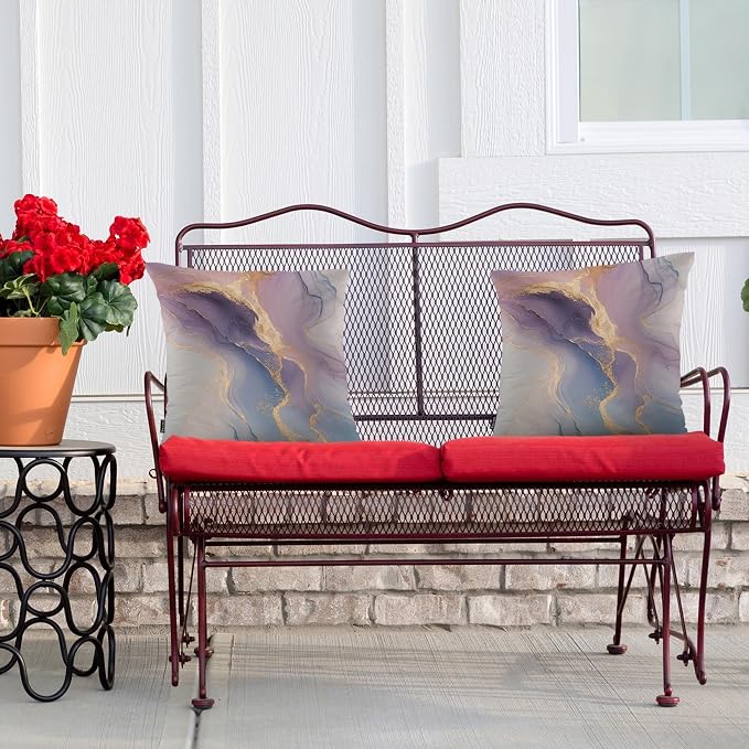 Swono Marble Throw Pillow Case, Luxury Pink Gold Marble Square Home Decorative - Image 4