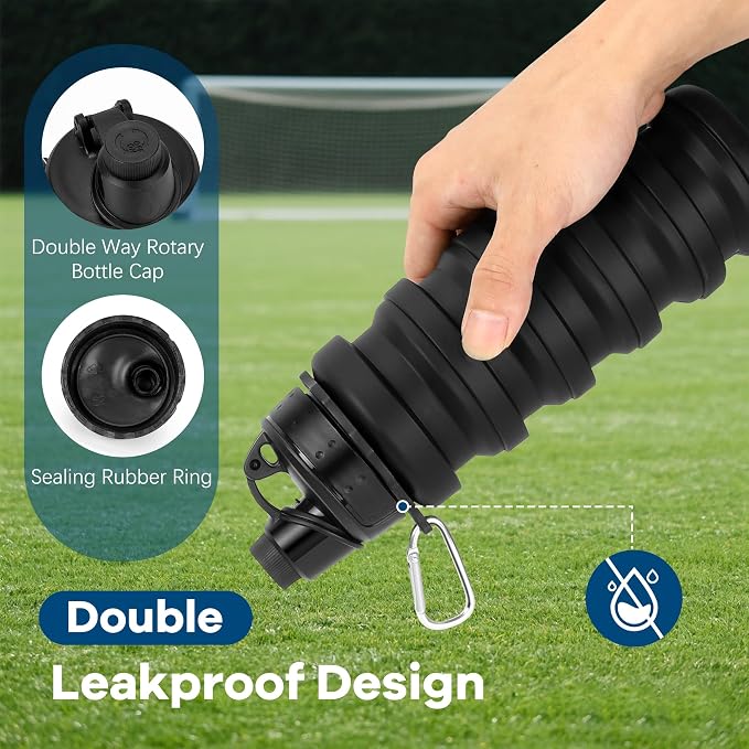 Collapsible Water Bottles 17oz, Reusable BPA Free Silicone Foldable Water Bottle - Image 5