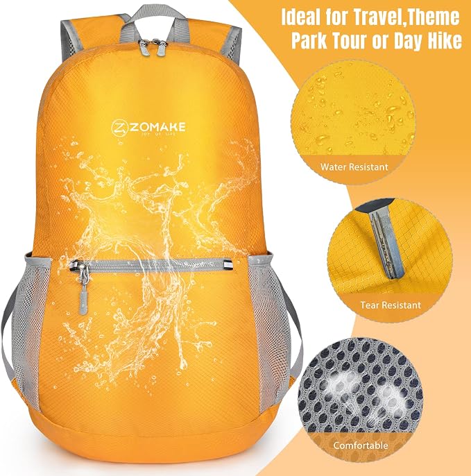 ZOMAKE Ultra Lightweight Hiking Backpack 20L, Packable Small Backpacks Water - Image 4