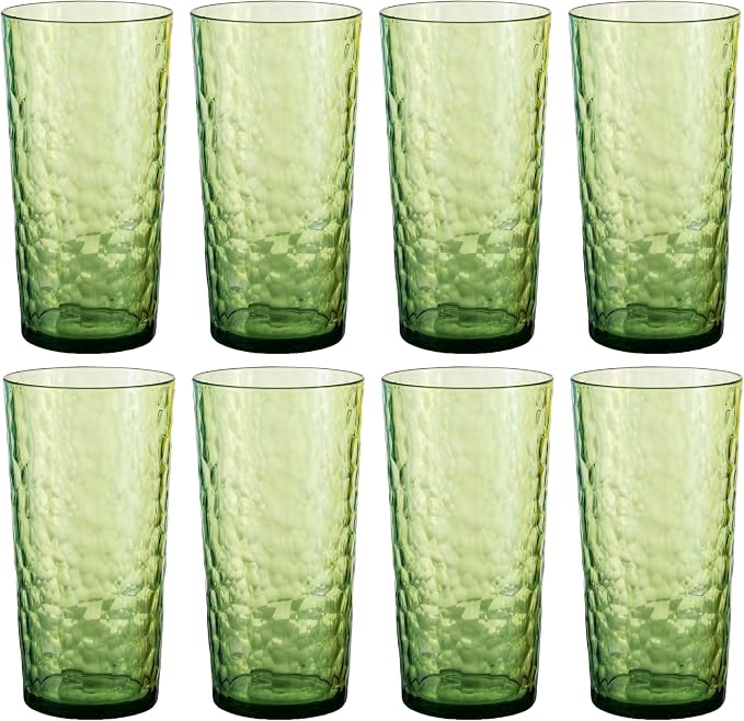 24-ounce Plastic Tumblers, Acrylic Drinking Glasses High-Balls, Reusable by ZAINCA