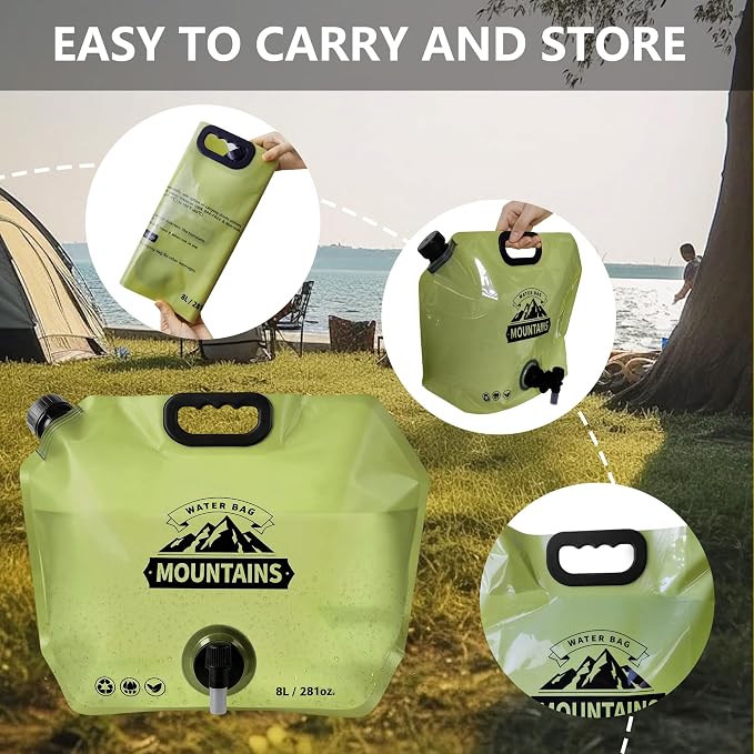 Collapsible 8L Water Storage Bag, BPA-Free Portable Folding Water Jug - Image 4