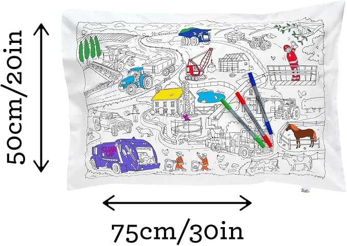 eatsleepdoodle 30x20in White Cotton Pillowcase - Image 7
