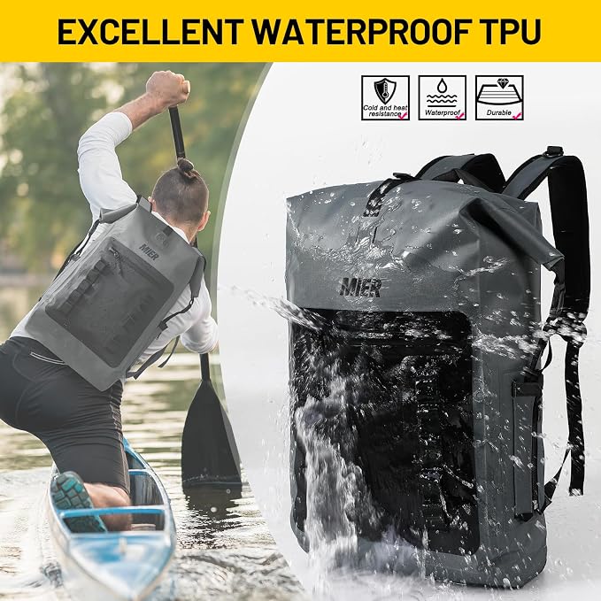 MIER Dry Bag Waterproof Backpack 30L Dry Sack Heavy Duty Roll-Top Closure - Image 2