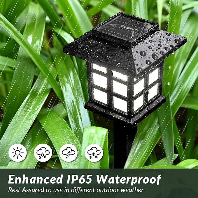 SOLPEX Solar Outdoor Lights, 12 Pack Path Lights, Walkway Light Outdoor - Image 3