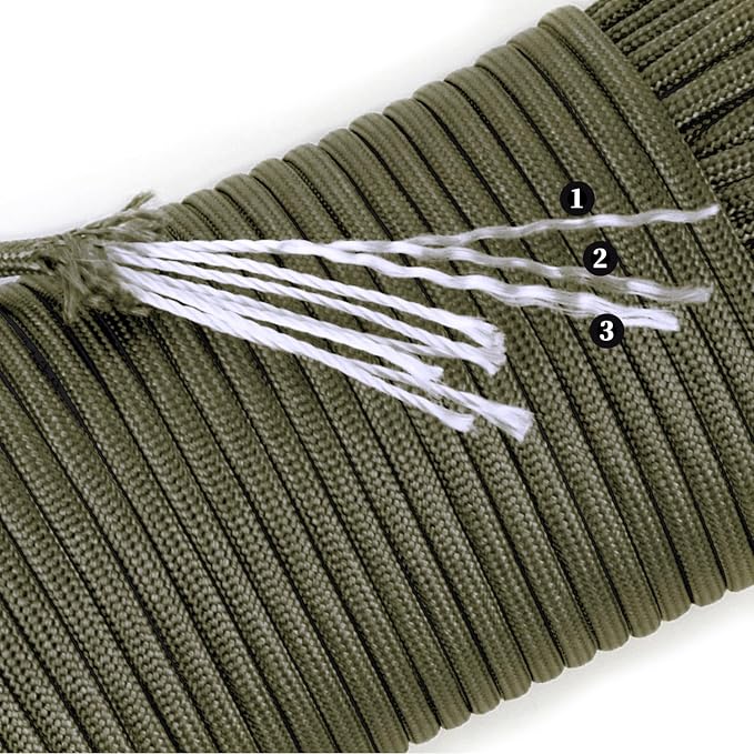 Paracord 550 lb, 7 Strand Paracord Rope 50ft 4mm, Nylon Parachute Cord - Image 2