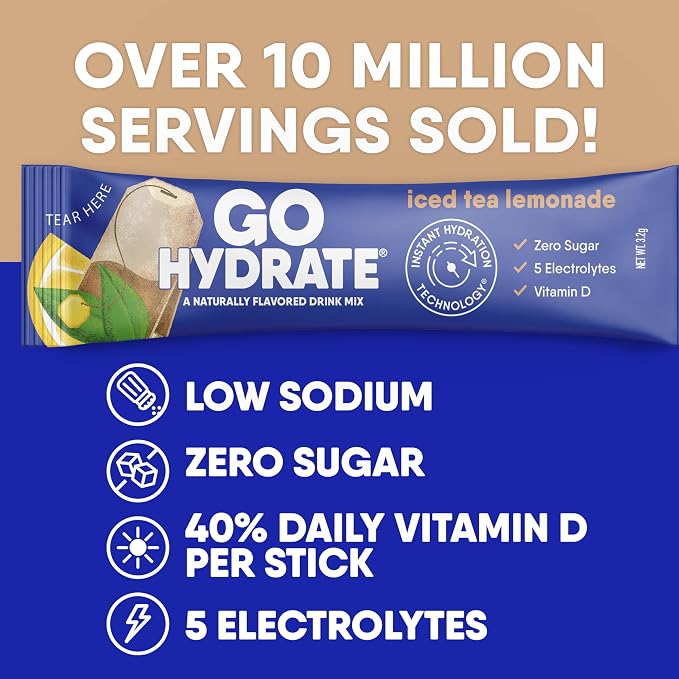 GoHydrate Low Sodium Electrolytes Powder Packets Sugar Free - Image 4