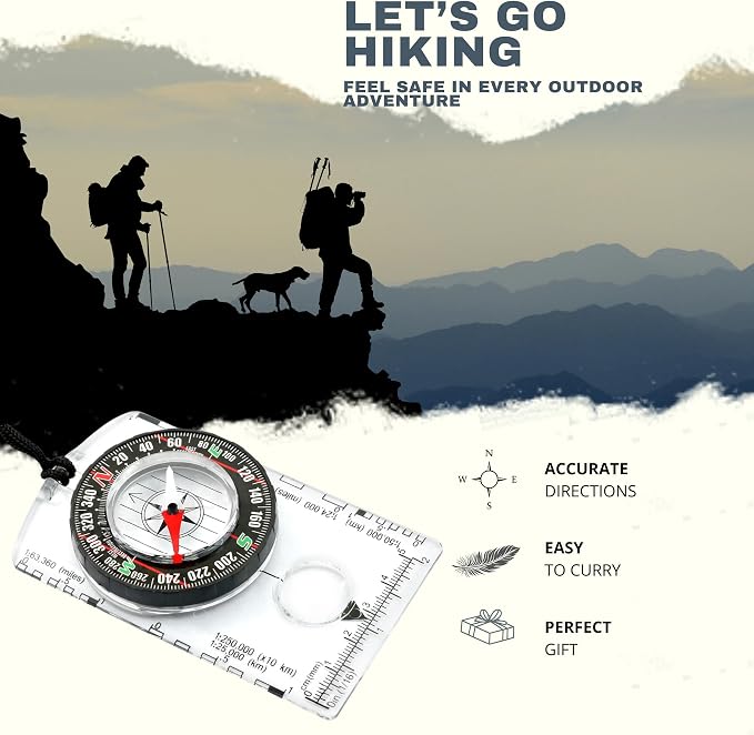 Trekker's Compass Crew Orienteering Compass, Magnetic Navigation Set - Image 2