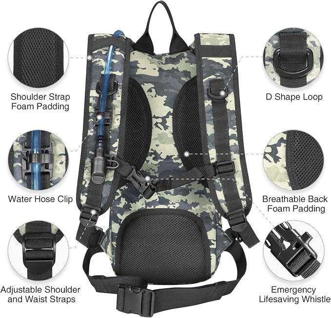 NOOLA Hydration Backpack with 3L TPU Water Bladder, Tactical Molle Water - Image 4
