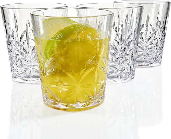 Lily's Home Unbreakable Premium Drinking Glasses Set of 4, Plastic Cups - Image 3