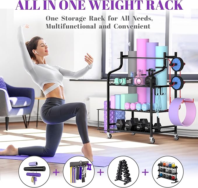 Mythinglogic Yoga Mat Storage Racks, Home Gym Storage Rack - Image 2