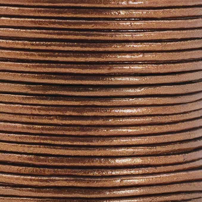 Mandala Crafts Round Genuine Bronze Leather Cord - Image 3