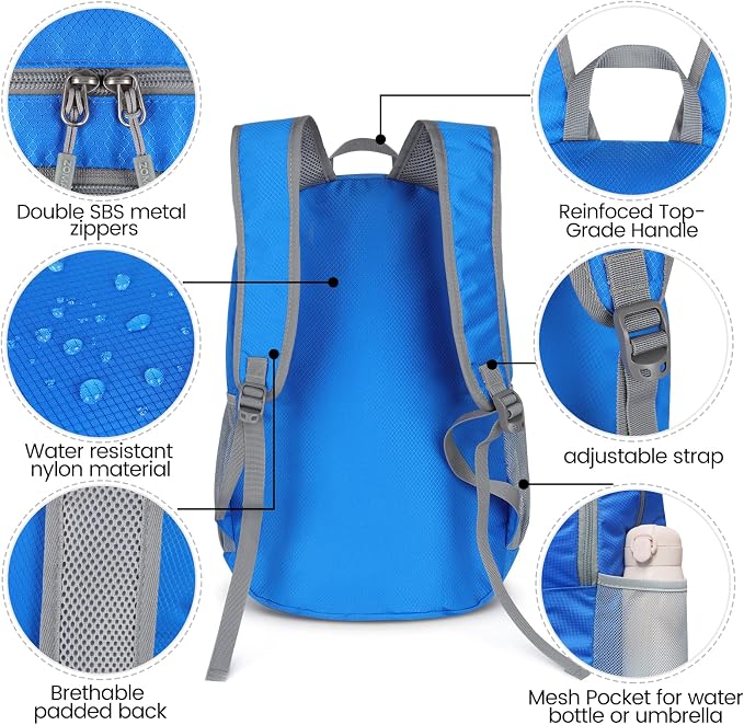 ZOMAKE Lightweight Packable Backpack 28L, Foldable Backpacks Water Resistant - Image 4
