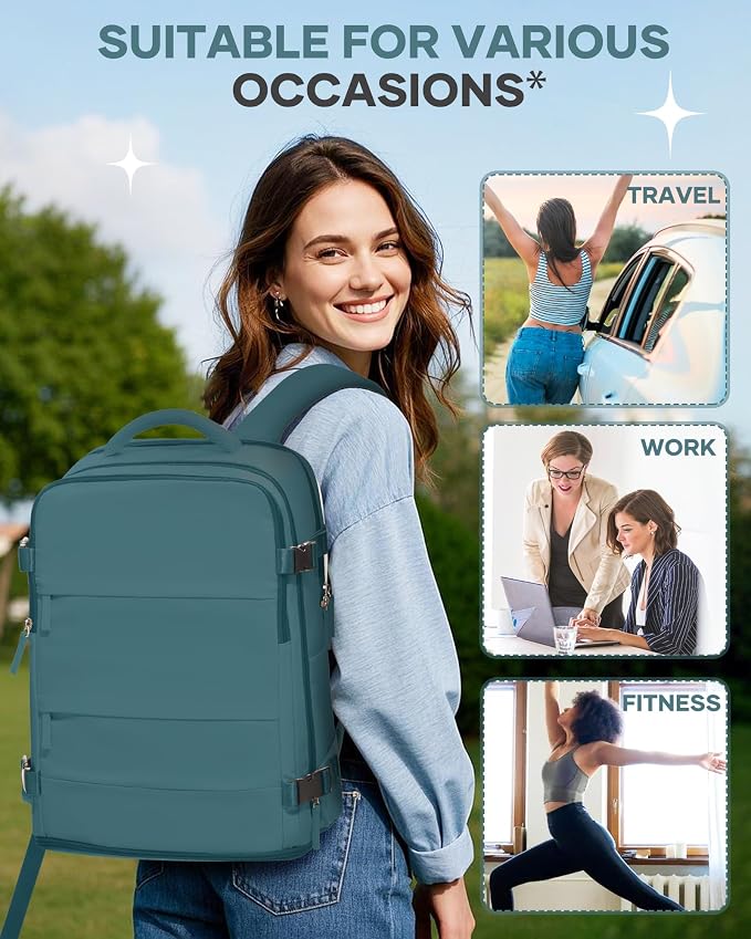 coofay Large Travel Backpack For Women Men Airline Approved Carry On Backpack - Image 9