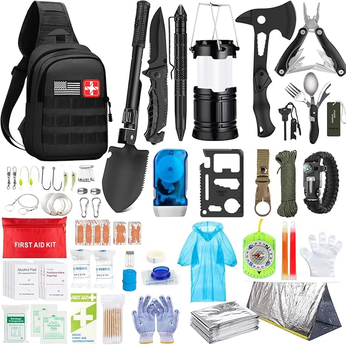 Survival Kit, First Aid Kit Survival Gear and Supplies Emergency Kit by Taiker